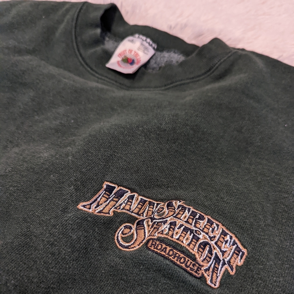 Heavy embroidered crew neck sweater